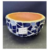 Handmade mosaic pottery bowl