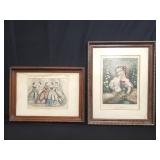 Pair of an engraving and lithograph