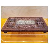 Hand carved and engraved brass candle/flower