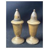 2 Vtg sterling weighted salt & pepper shakers