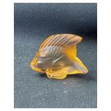 Lalique orange crystal fish in box