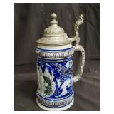 Cobalt blue stoneware beerstein
