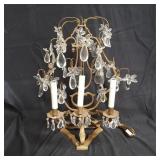 Vintage crystal and metal lamp