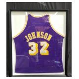Signed and framed Lakers jersey