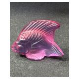 Lalique grenadine crystal fish in box