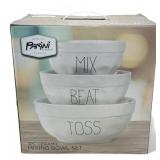 New Parini 3pc ceramic mixing bowl setBox