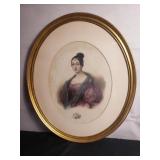Vintage lithograph portrait