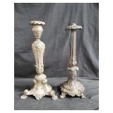 Pair of large antique silver plated ornate