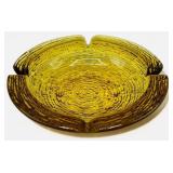 Vintage Anchor Hocking large amber ashtray 8 3/4"