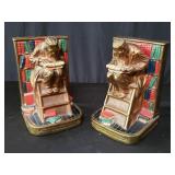 Pair of vintage bronze clad bookends