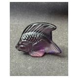 Lalique violet crystal fish in box