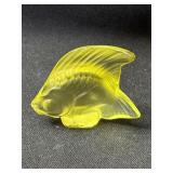 Lalique yellow crystal fish in box