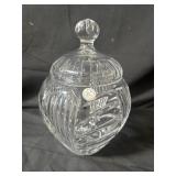 Lidded crystal jar 24% lead crystal