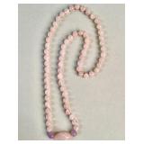 Vintage hand-knotted rose quartz necklace