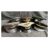 Group of WWII military hats in box lot