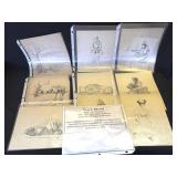 9 Vintage Rena Mitchell charcoal art