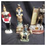 Group of soldier figurines (two decanters)