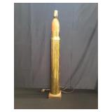 Large vintage brass and wood bullet shaped table