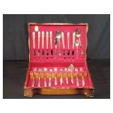 Holmes & Edwards inlaid flatware in wood case