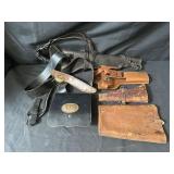 Group of leather pouches in box lot