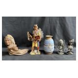 Group of Native American figurines & a signed