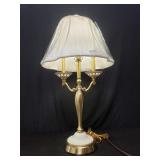 Lenox Quoizer porcelain & brass lamp w/ W