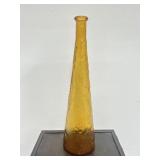 Mid century Empoli amber glass vase, 16 1/2" h.