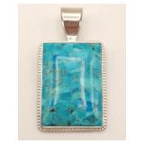 Sterling silver and turquoise pendant 17.27g