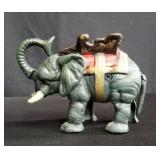 Cast iron elephant coin bank