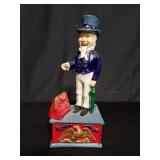 Vintage Uncle Sam cast iron mechanical coin bank