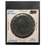 1806 Great Britain Cent coin. In holder. George