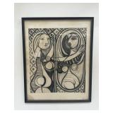 Vintage Pablo Picasso style signed wall art