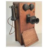 Antique AT&T hand-crank wall-mount