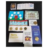 Group of Disney and snoopy collectors coins