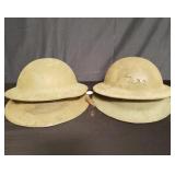 Group of WW1 military helmets