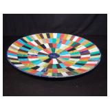 Marble, lapis, turquoise stone charger