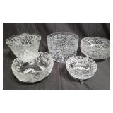 Group of crystal bowls