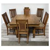 Open Dining table 6 chairs and 4 extension l