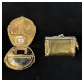 Vintage  compact clock and mini purse lot