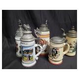 Group of beer steins