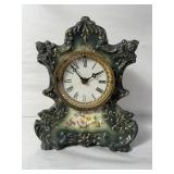 Vintage hand painted porcelain mantle clock