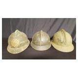 Group of WW1 military helmets