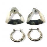 2 pair Sterling silver earrings, 7.27g