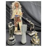 Group of Native American figurine, soldier