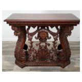 Vintage Asian carved mahogany console table