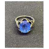 Vintage sterling silver blue ring