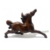 Vintage ceramic wood look stallion horse statue