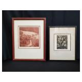 Pair of lithographs