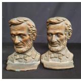 Pair of President Lincoln brass book ends