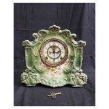 Antique porcelain mantel clock, Ansonia New York